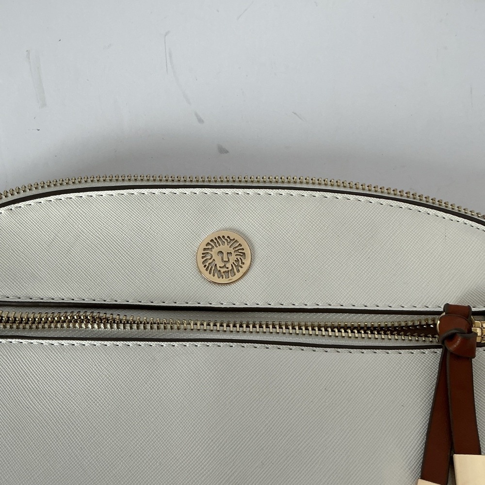 Anne Klein Crossbody‎ Bag Cream Brown Colorblock Chain Strap - Picture 2 of 13
